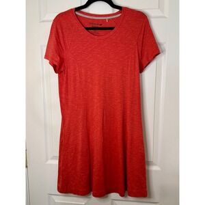 Toad&Co T-Shirt Dress Womens Medium Orange Excellent Organic Cotton Pockets